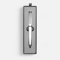 Ручка шариковая Letra Chrome в футляре, белая