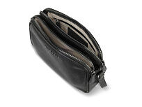 Сумка кросс-боди женская BUGATTI Bella, чёрная, воловья кожа/полиэстер, 22х6х15,5 см