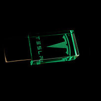 Флешка Moon 16 Гб, зеленая подсветка