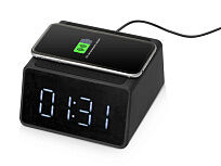 Беспроводная колонка с часами и функцией беспроводной зарядки Sentry, черный (P)