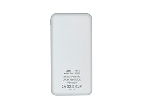 RIVACASE VA2532 (10000 мАч) QC/PD 20W внешний аккумулятор с дисплеем, белый 12/48