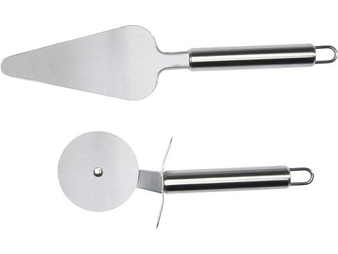 Tagly, набор для пиццы из 2 предметов, серебристый