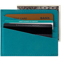 Чехол для карточек Nubuk, бирюзовый