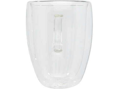 Стеклянный стакан Manti объемом 350 мл с двойными стенками и подставкой из бамбука, 2 шт. , natural