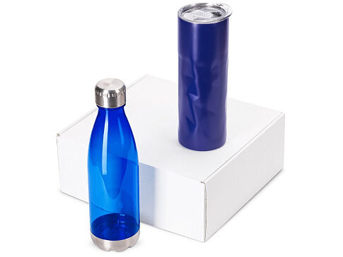 Подарочный набор с термокружкой и бутылкой Water cross, синий
