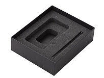 Подарочный набор c пластиковой ручкой, повербанком С1, 5000 mAh, оранжевый