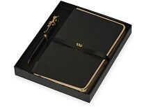 Набор: записная книжка, ручка William Lloyd , черный/золотистый