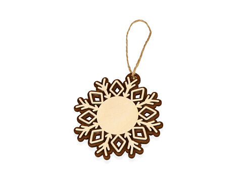 Подвеска Снежинка, натуральный/коричневый Подвеска Снежинка, натуральный/коричневый