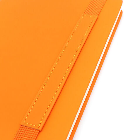 Блокнот A5 Champion в твёрдом переплёте с широкой застёжкой, оранжевый