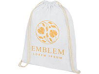 Рюкзак со шнурком Oregon хлопка плотностью 140 г/м2, белый