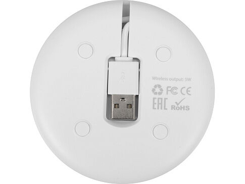 Беспроводное зарядное устройство со встроенным кабелем 2-в-1 Disc, белый