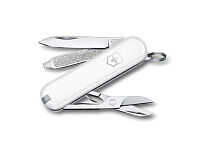 Нож-брелок VICTORINOX Classic SD Colors Falling Snow, 58 мм, 7 функций, белый