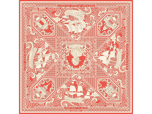 Платок Русская резьба по кости