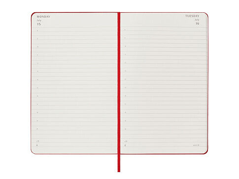Записная книжка 12 месяцев на 2024 год, в твердой обложке, красный, Large, 13х21