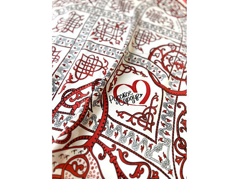 Платок Русское сердце 100% шёлк