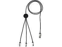 Кабель 3-в-1 с подсветкой логотипа Ion, черный