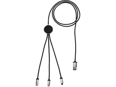 Кабель 3-в-1 с подсветкой логотипа Ion, черный