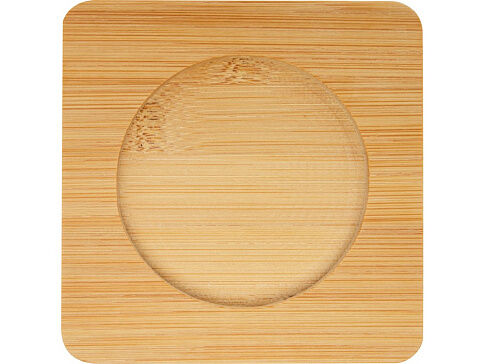 Стеклянный стакан Manti объемом 350 мл с двойными стенками и подставкой из бамбука, 2 шт. , natural