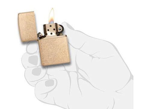 Зажигалка ZIPPO Armor™с покрытием Tumbled Brass, латунь/сталь, золотистая, матовая, 38x13x57 мм
