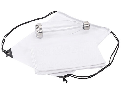 Спортивный набор с бутылкой и полотенцем Beginner, белый