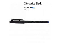 Ручка CityWrite.BLACK шариковая, черный пластиковый корпус, 1.0 мм, синяя