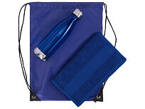 Спортивный набор с бутылкой и полотенцем Beginner, синий