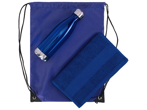 Спортивный набор с бутылкой и полотенцем Beginner, синий