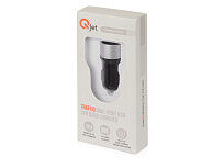 Адаптер автомобильный USB с функцией быстрой зарядки QC 3.0 TraffIQ, черный/серебристый