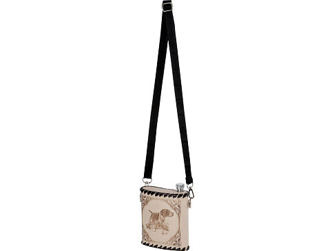 Фляга 503(белая кожа) , 0,5 л