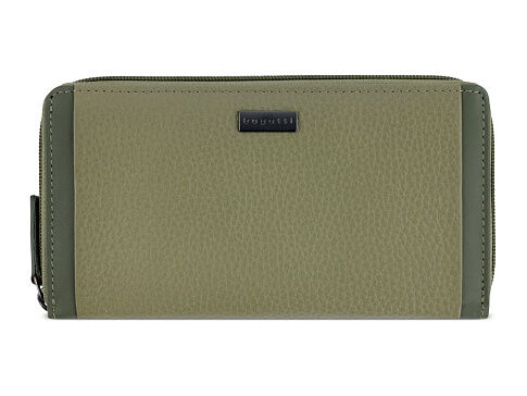 Кошелёк женский BUGATTI Sina, зеленый, воловья кожа/полиэстер, 19х3х11 см