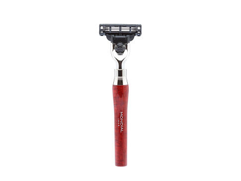 Бритвенный набор Mondial: станок MACH3, помазок, подставка; корень шиповника