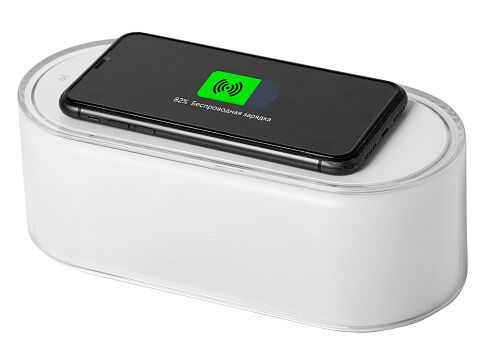 Ночник с беспроводной зарядкой и RGB подсветкой Miracle, 15 Вт, белый (Р)