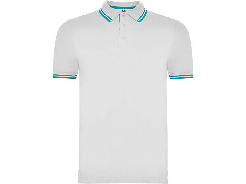 Рубашка поло Montreal мужская, белый/бирюзовый