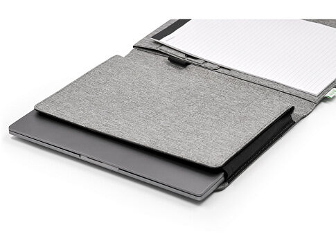 Портфолио А4 из RPET с отделением для ноутбука NotyFolio Eco, 20 л FSC бумаги, серый