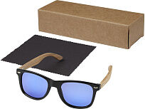 Hiru, зеркальные поляризованные солнцезащитные очки в оправе из переработанного PET-пластика/дерева в подарочной коробке, дерево