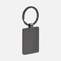 Брелок Gun Metal Leather Rectangle, графитовый