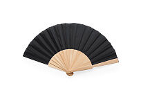 Веер CALESA с деревянными вставками и тканью из полиэстера, черный