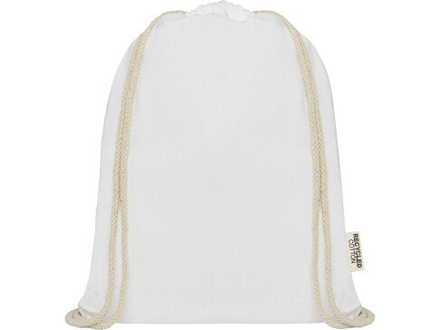 Oregon сумка-кисет из переработанного хлопка, сертифицированного согласно GRS, плотностью 140 г/м² - Белый