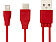 Двусторонний кабель для зарядки Ario 3-в-1 в тканевой оплетке, красный