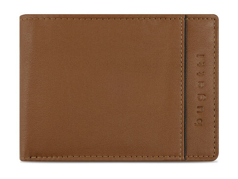 Портмоне BUGATTI Banda, с защитой RFID, коньячного цвета цвет, кожа/полиэстер, 12,5х2х9 см