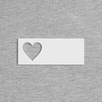 Лейбл из ПВХ с вырубкой «Сердце», белый