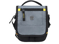 Сумка наплечная TORBER, черный/серый, полиэстер/добби, 15х5х22 см