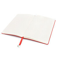 Блокнот A5 Officer в мягком переплёте с металлической биркой, красный