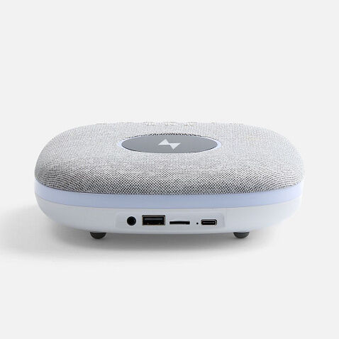 Bluetooth-колонка с беспроводной зарядкой и подсветкой Terrafonic, серая