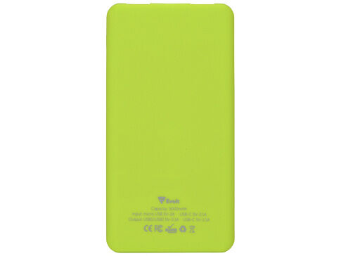 Портативное зарядное устройство Reserve с USB Type-C, 5000 mAh, зеленое яблоко