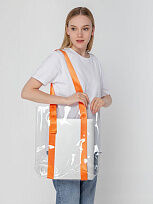 Шопер Clear Fest, прозрачный с оранжевыми ручками