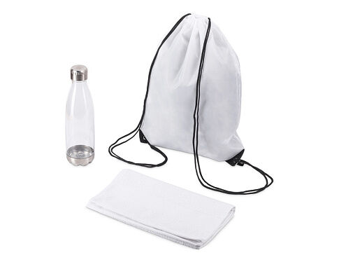 Спортивный набор с бутылкой и полотенцем Beginner, белый