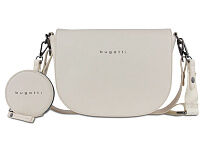 Сумка наплечная женская BUGATTI Almata, с кошельком, бежевая, полиуретан, 27х6х18,5 см