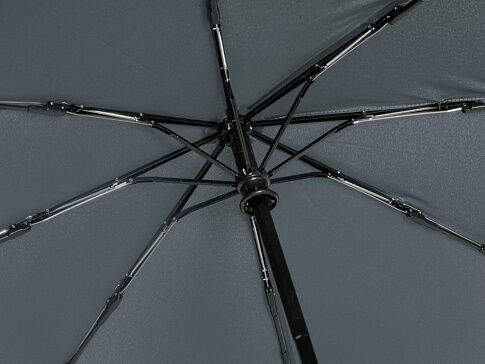 Зонт-автомат Lumet с куполом из переработанного пластика, серый