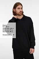Свитшот оверсайз унисекс S6, черный